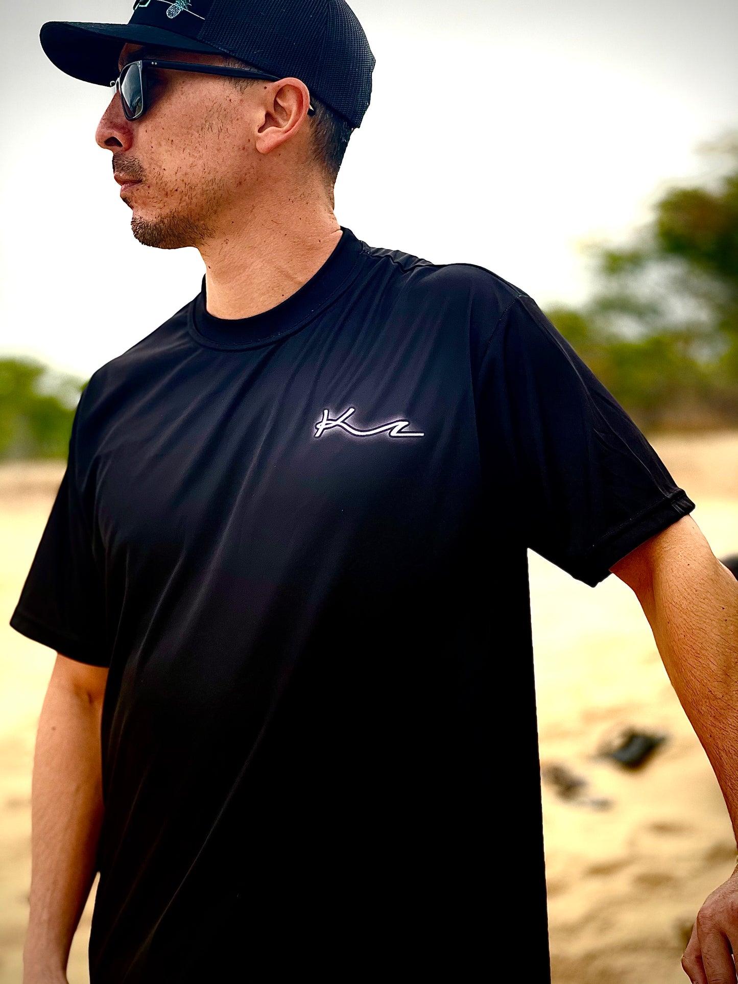 BLACK FISHING DRI FIT SHIRT